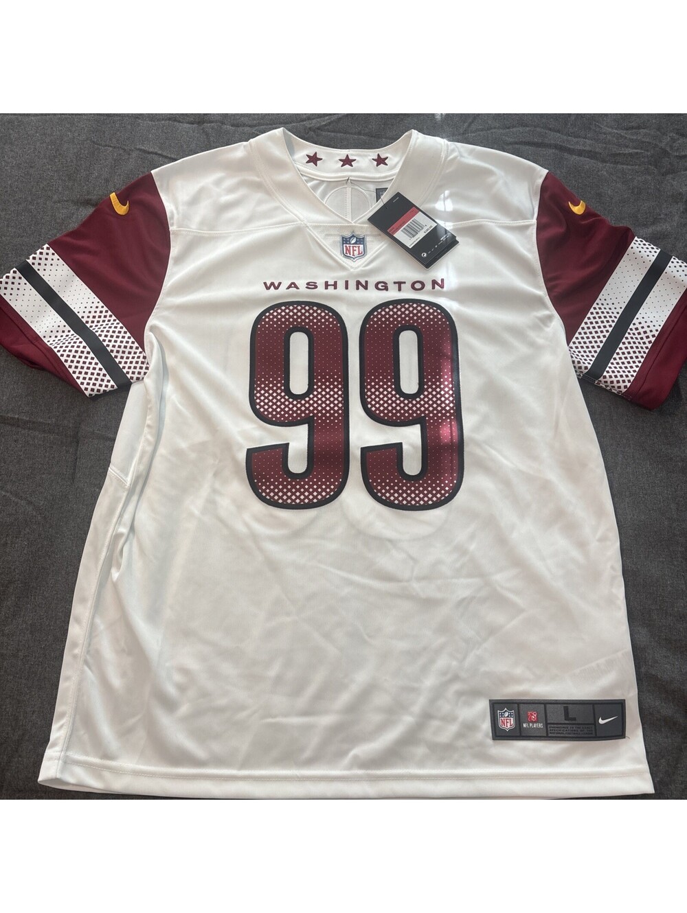 Chase Young Washington Commanders White Nike Vapor Limited Jersey Size Large NWT